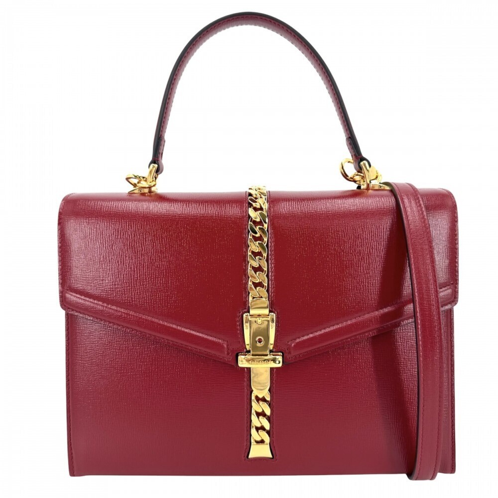 Gucci Women's Sylvie Handbag Shoulder Bag Crossbody GUCCI 602781 Leather Red ...